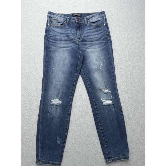 Judy Blue Denim - Judy Blue Jeans Womens 30 Blue JB8271‎ DK Relaxed Fit Distressed Stretch Denim
